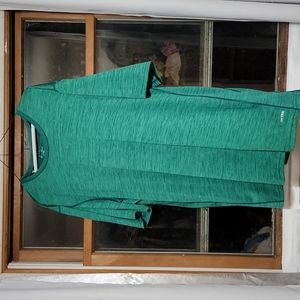 3XL Tall men's Tek Gear green with green striped drytek shirt